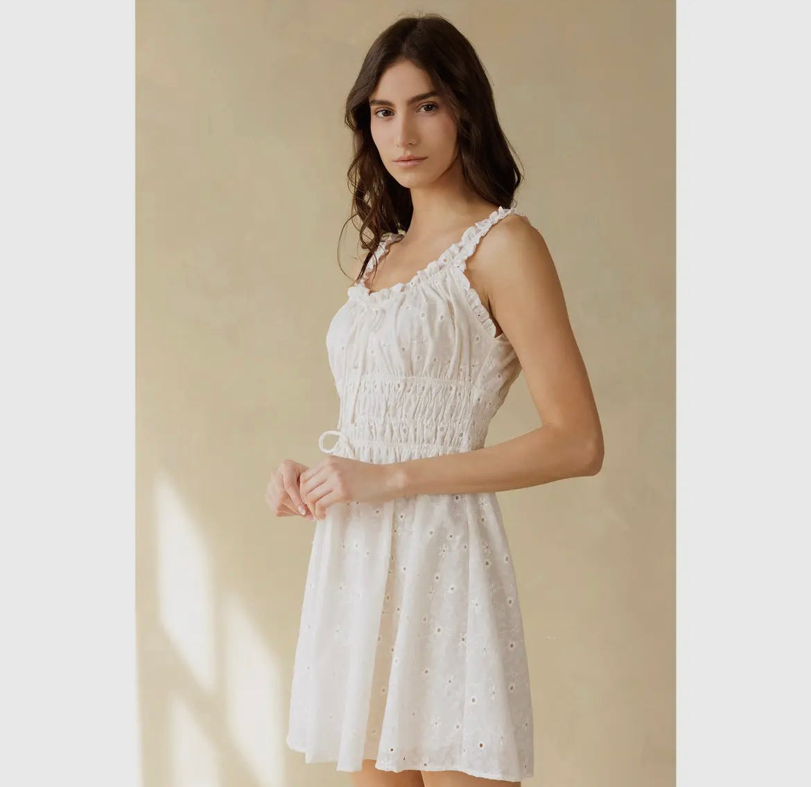 Anna Eyelet Mini Dress