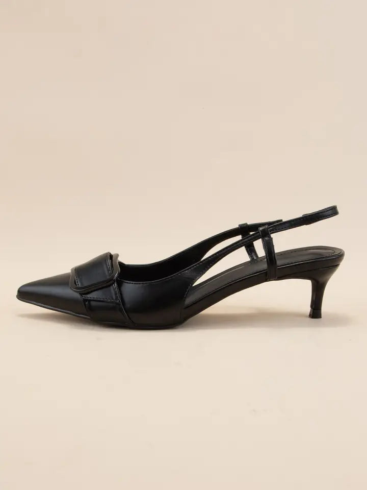 Cleo Kitten Heel - Black