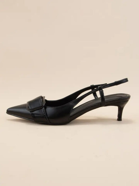 Cleo Kitten Heel - Black