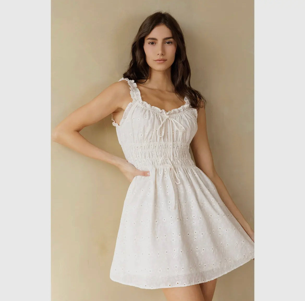 Anna Eyelet Mini Dress
