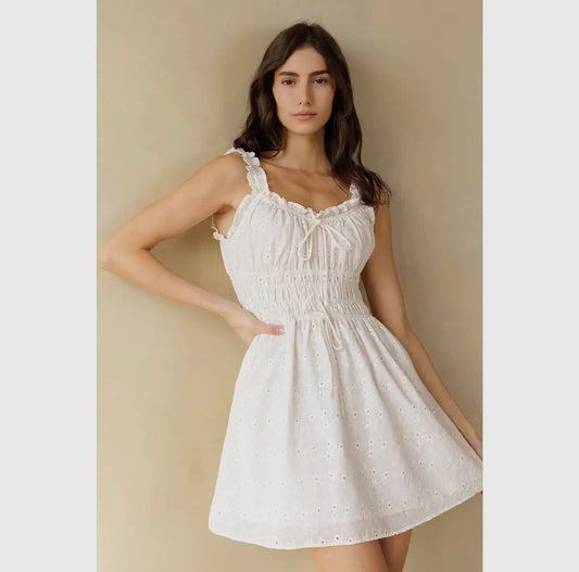 Anna Eyelet Mini Dress