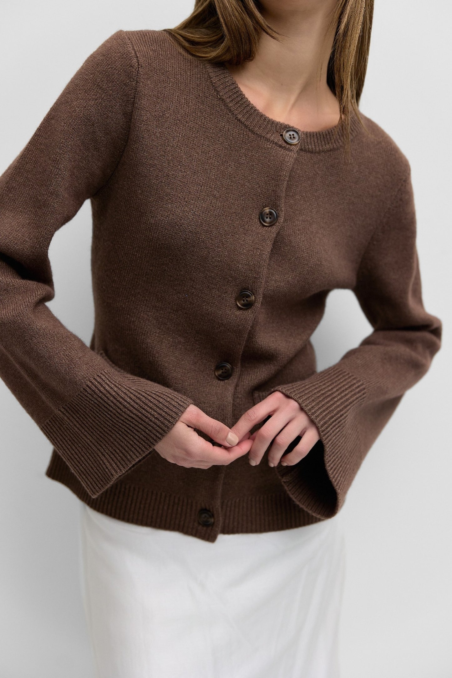 The Tyler Cardigan - Chestnut Brown