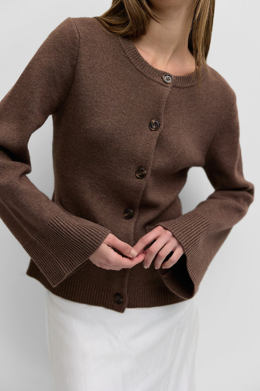 The Tyler Cardigan - Chestnut Brown